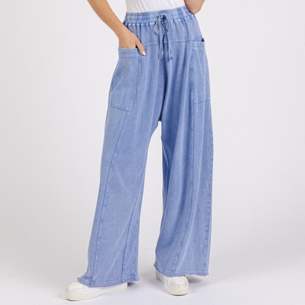 FLOWY PANTS HAREM BARREL STYLE LIGHT BLUE S M L NWT
